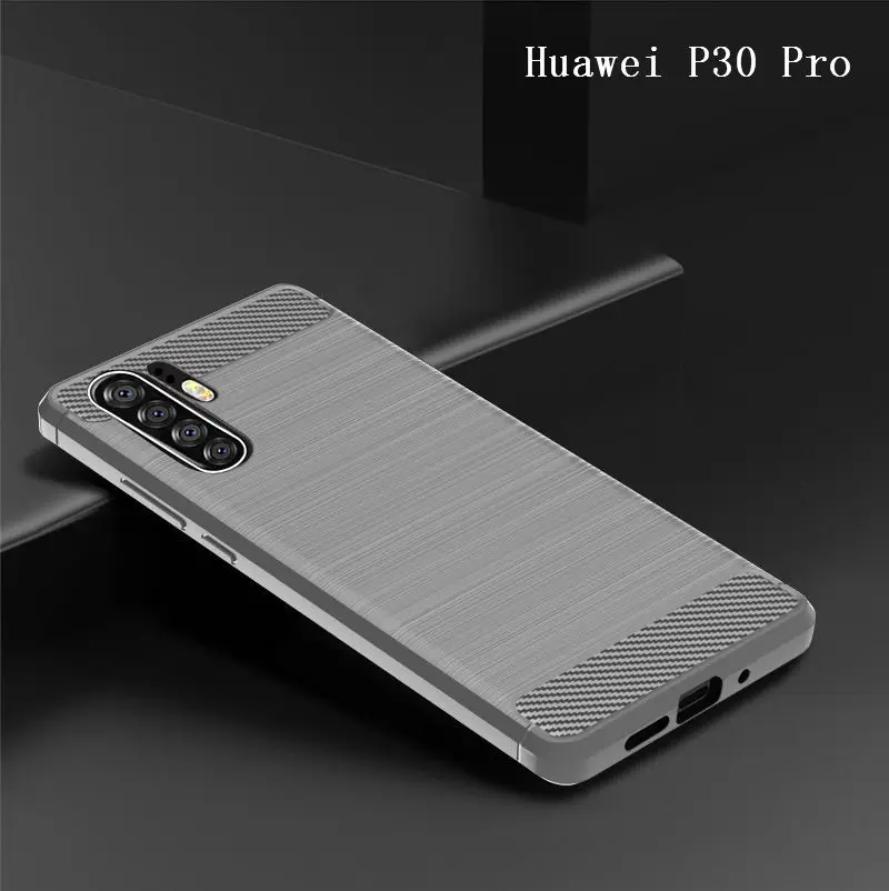 Чехол для Huawei P30 Pro из матового углеродного волокна мягкий силиконовый чехол ТПУ с