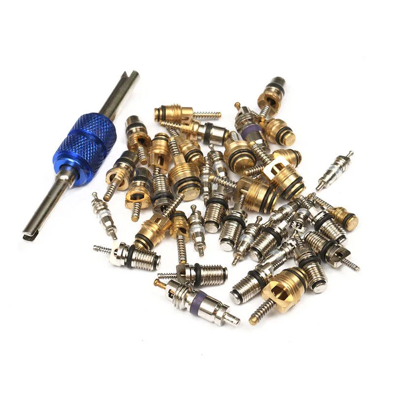 R12 Valve Cores AC Schrader 39pcs 75mm Oil resistant With Remover Air Conditioning |