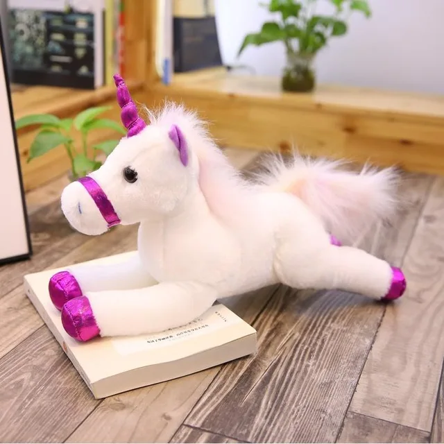 30cm purple N Мультяшная плюшевая игрушка в виде единорога Kawaii, единорога, лошадка с куклой, мягкая плюшевая подушка в виде животного, высокое качество, детский подарок на день рождения, Рождество, 20-85 см - Цвет: 30cm purple N