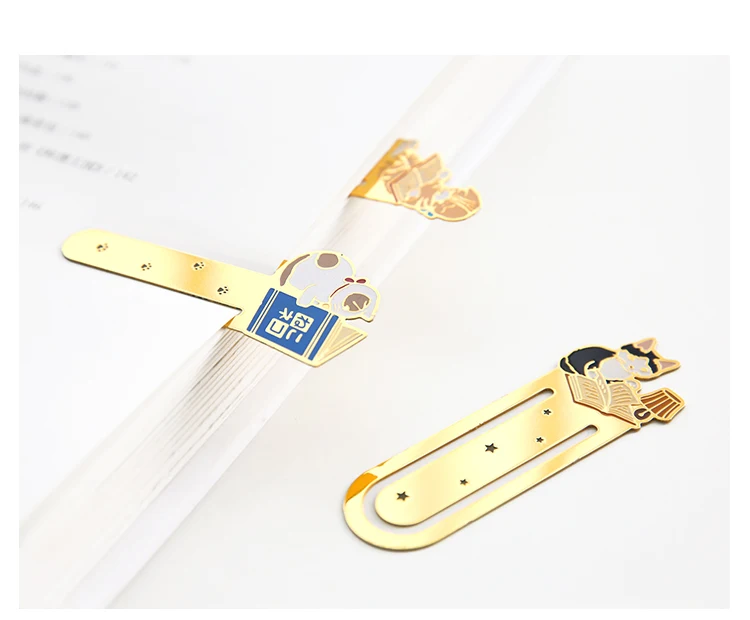 12 шт./лот металлическая железная Закладка для книг милые кошачьи закладки