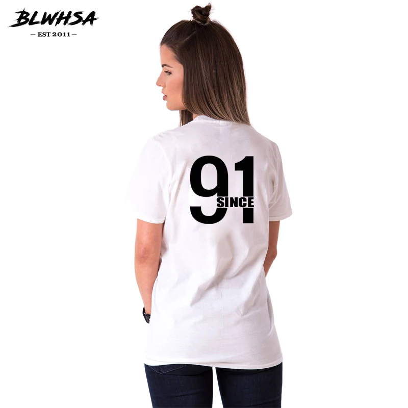 BLWHSA с 1991 года футболка для влюбленных и мужчин женская летняя в стиле хип-хоп