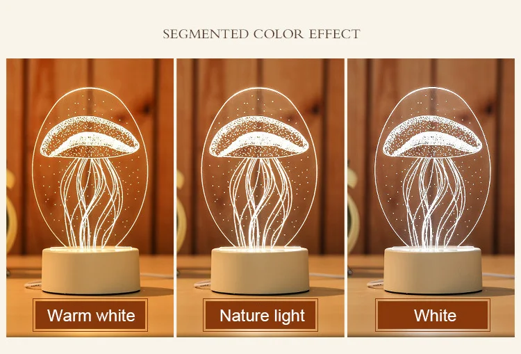 Милая Ночная лампа для спальни детские подарки 7 цветов башня 3D акриловая