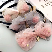 6pcslot korean lace flower crown ball hair band gauze hair accessories lovely embroidery headbands for girls head band hair bow
