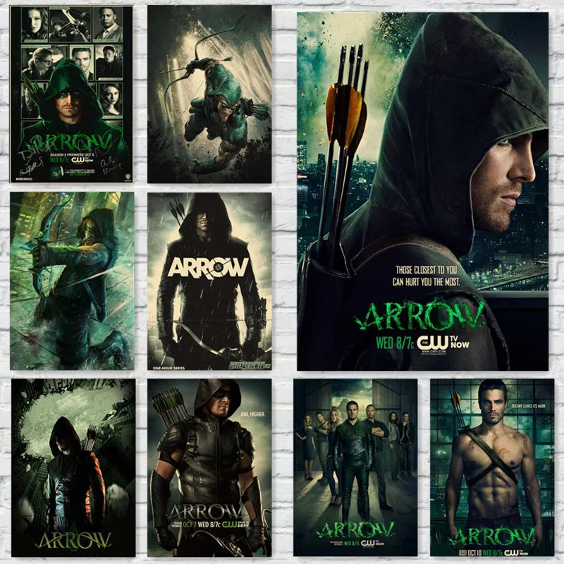 

Green Arrow Posters Movie Prints Home Wall Vintage Decoration home art Brand MO61
