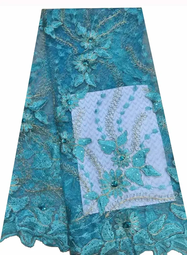 High quality African sequins lace fabric 5 Yards for Bridal dress Tulle bule NX0666-6 | Дом и сад