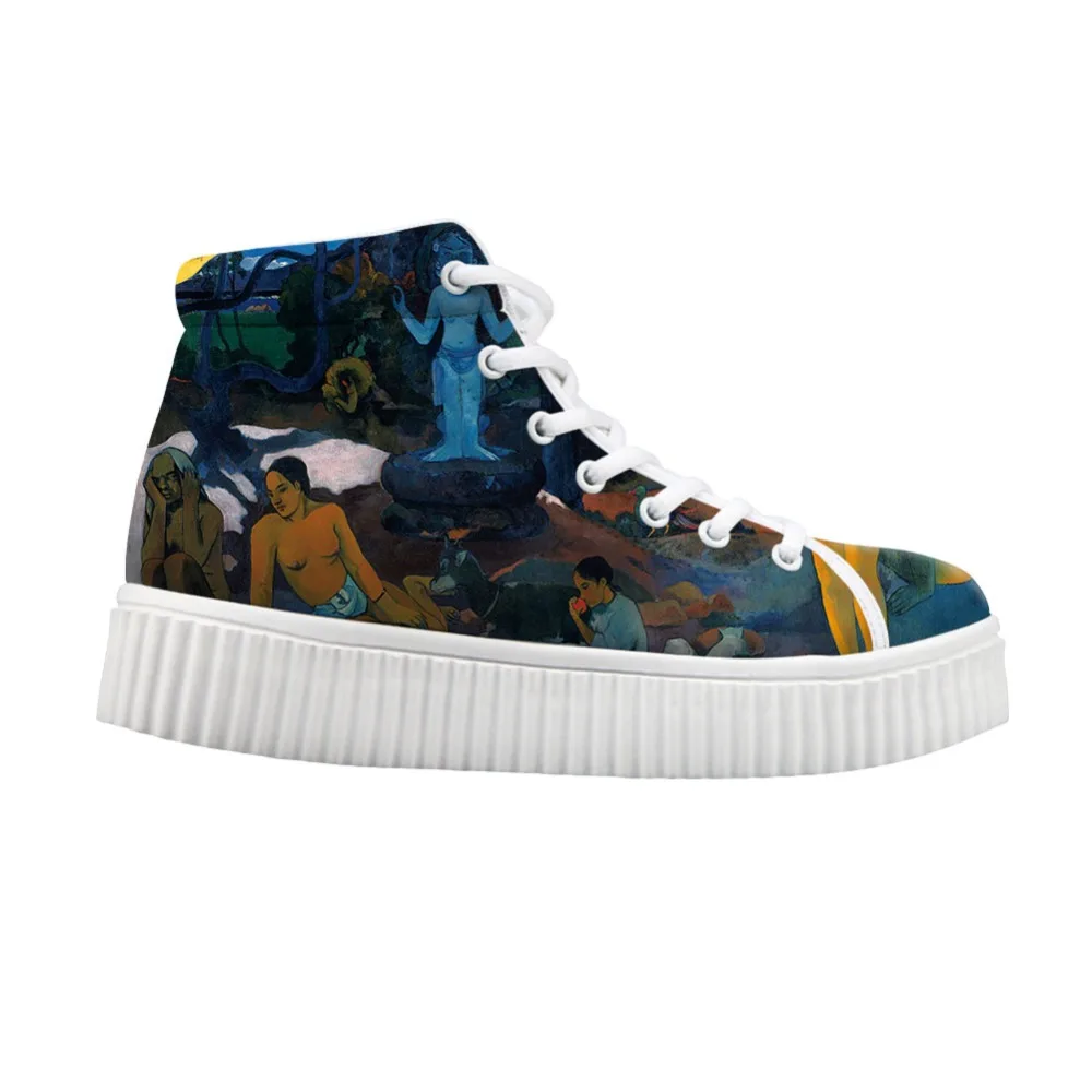 Женская обувь на плоской платформе Стильная женская шнуровке с высоким берцем