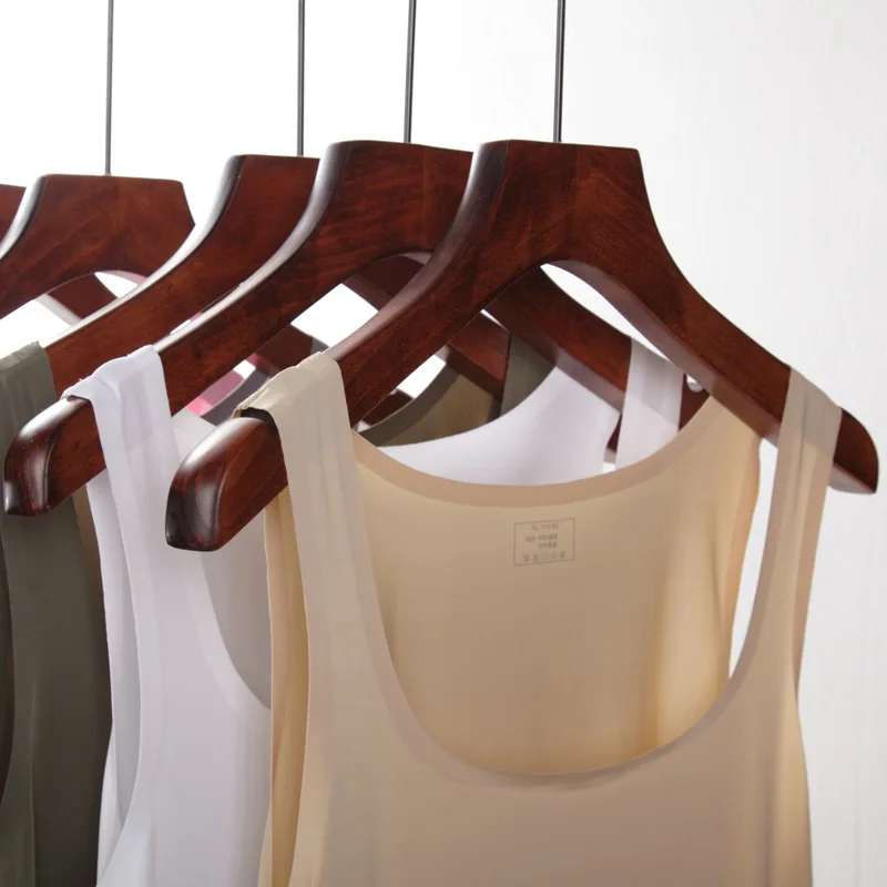 Мужская Тонкая майка из ледяного шелка облегающий бесшовный жилет