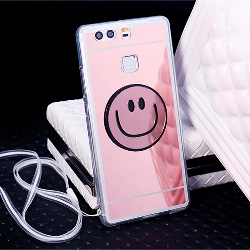 Для Huawei P9 P10 надпись на зеркале Smile чехлы для P8 Lite Plus Mate Honor 7 8 9 6X V8 Mate8 Mate9 |