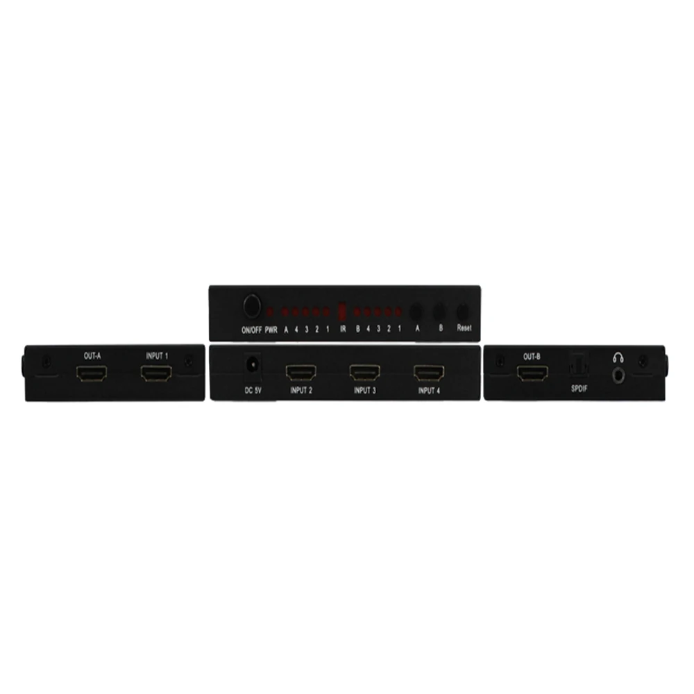 HDMI матрица переключатель четыре в два выхода HD видео сплиттер 4X2 поддержка 4k * 2k