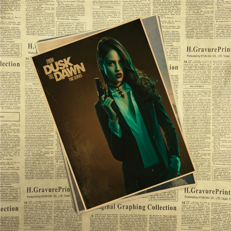 С заката до рассвета серия core Robot Rodriguez Винтажный Фильм плакат из крафт бумаги