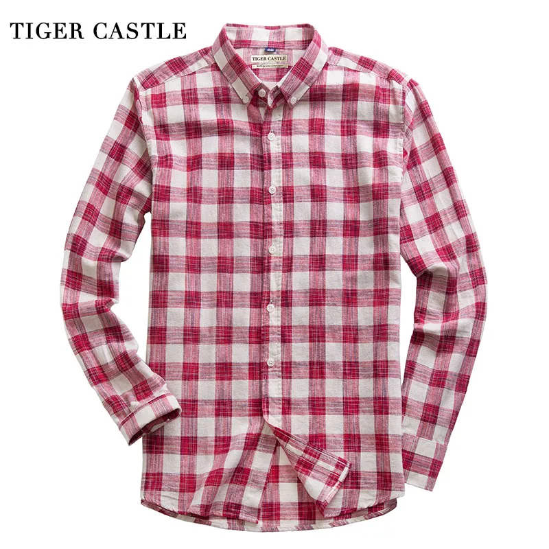 Рубашка мужская в клетку 2019 хлопок дизайнерская приталенная Весна-Осень 100% |