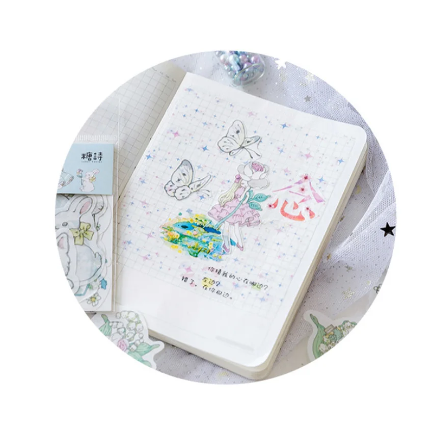 15packs/lot Kawaii Cartoon Girl Stickers Diary Note Lovely DIY Decorative Stickers Scrapbooking DIY Gift Product Sealing Label