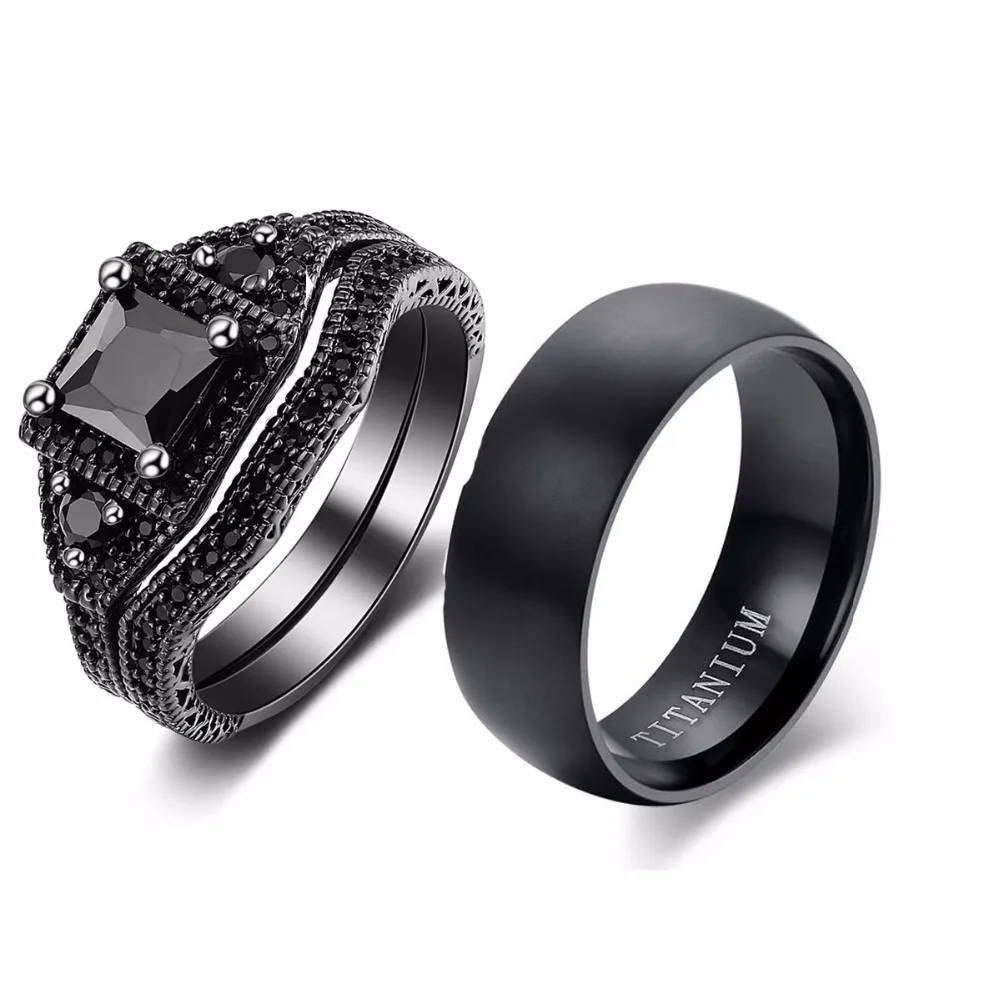 Fsshion ювелирные изделия Принцесса огранка AAA CZ 10KT Черное золото заполненный