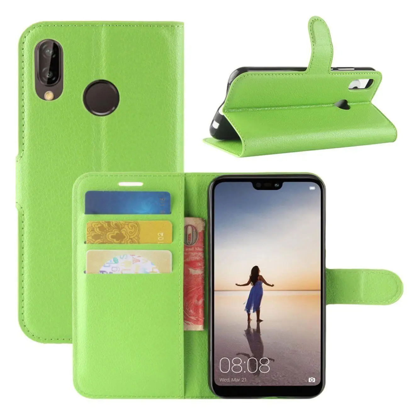 Для huawei P20 Lite Pro & Nova 3e Роскошные противоударный магнитных флип Кожа PU Стенд