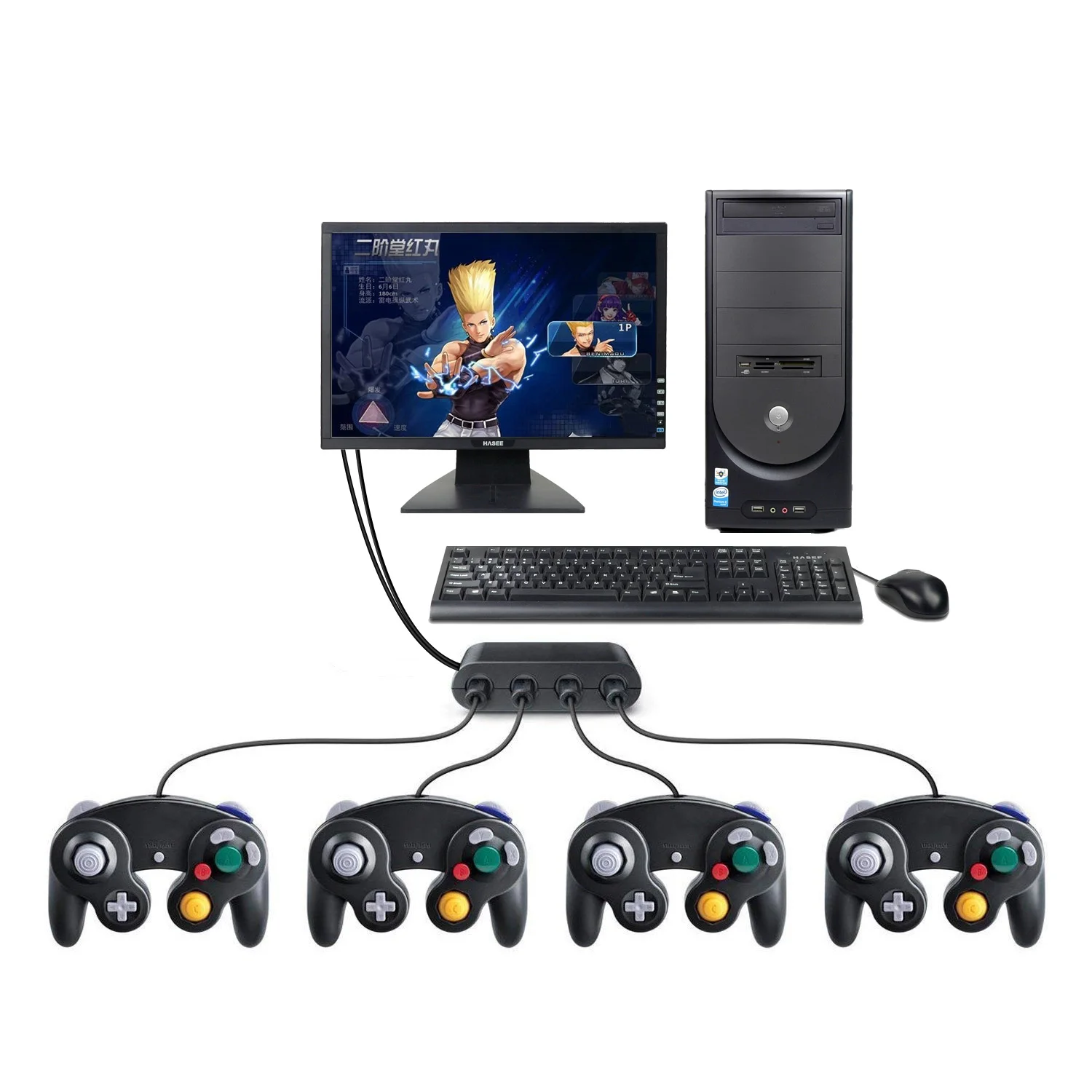 4 порта Super SmashBros 2 в 1 GameCube контроллер адаптер конвертер ForWiiU PC для WiiU PND