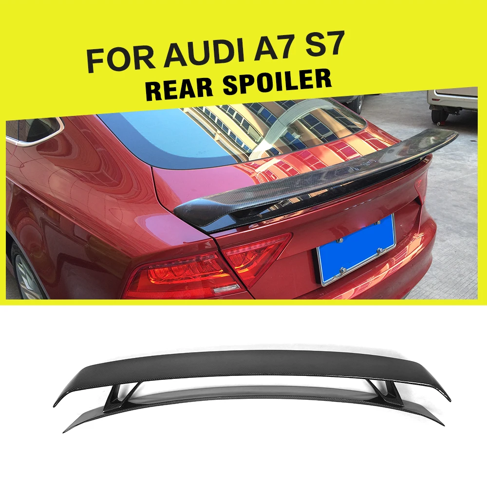 Углеродное волокно/FRP задний багажник Boot Racing двухслойный спойлер для Audi A7 S7 RS7 2007