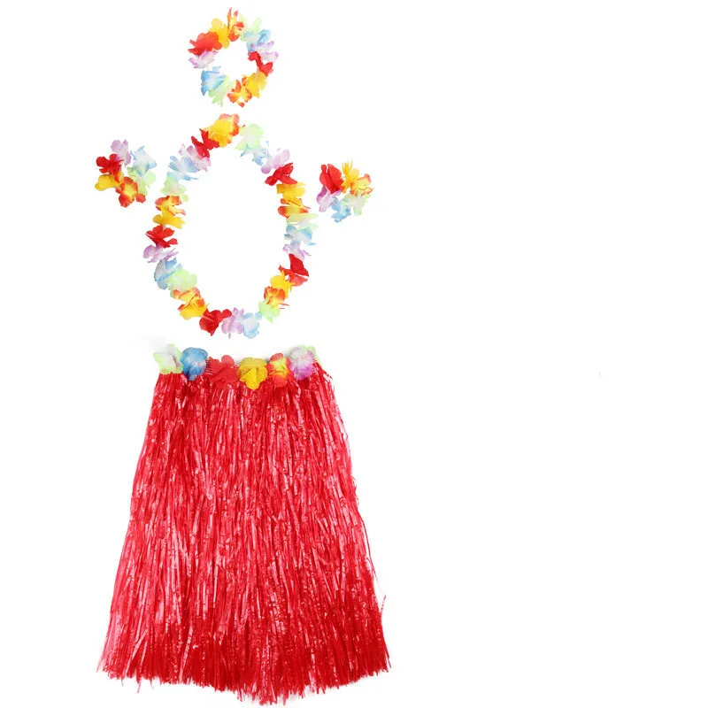 

60cm 80cm Hula Dance Costume for Women 30cm 40cm Plastic Fiber Dress Set For Female Performance and Party