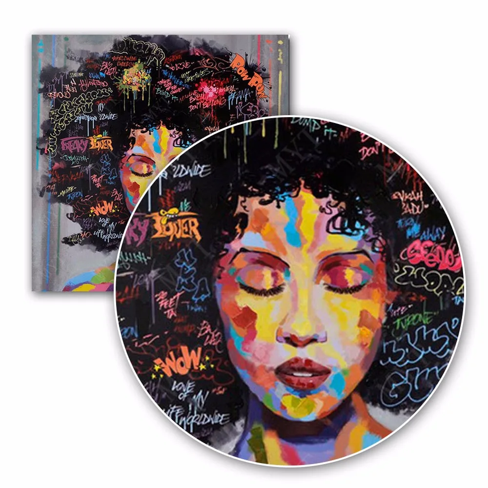 Wall art painting pictures Portrait Africa American Graffiti poster Canvas Printings decoration Unframed | Дом и сад