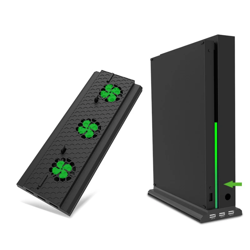 Вертикальная подставка с охлаждающим вентилятором для Xbox one X консоли 3 USB портами