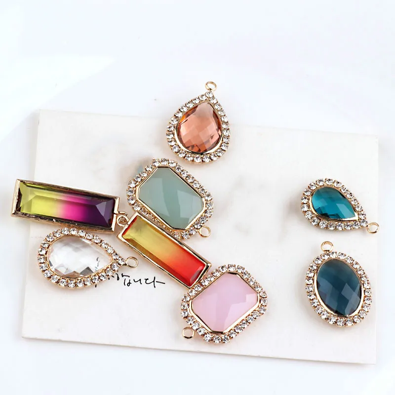 Аксессуары сделай сам медное покрытие настоящее золото бриллиант двухсторонняя