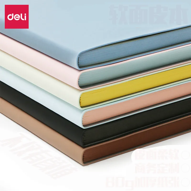 Ноутбук Deli A5 с подкладкой записывающая книжка для деловых встреч простой кожаный