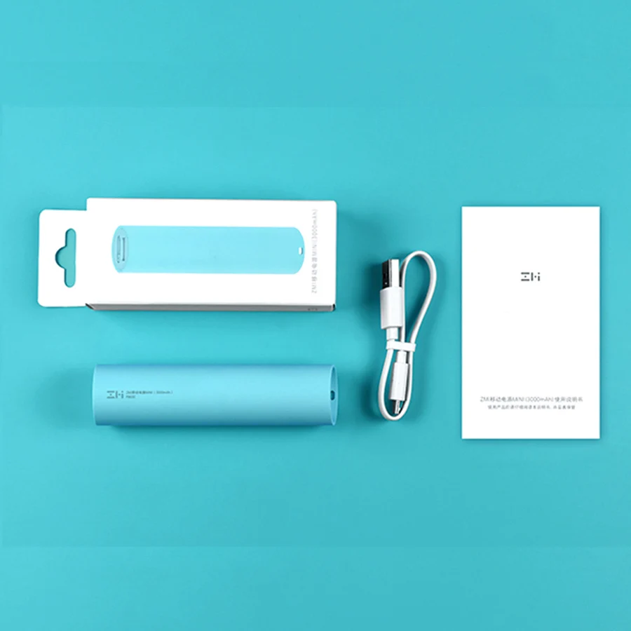 Xiaomi Original ZMI USB 3.6V 3000MAH MINI Portable Power Bank Rechargeable 18650 Batteries for iPhone Android Smartphone | Электроника