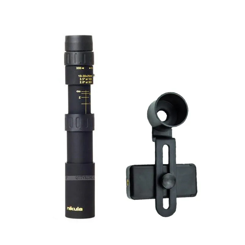 30X Zoom black Kogngu 30X зум-телефон телескоп мобильный Объектив штатив телеобъектив камеры объектив и зажим для IPhone 7 Объектив камеры линзы для смартфонов - Цвет: 30X Zoom black