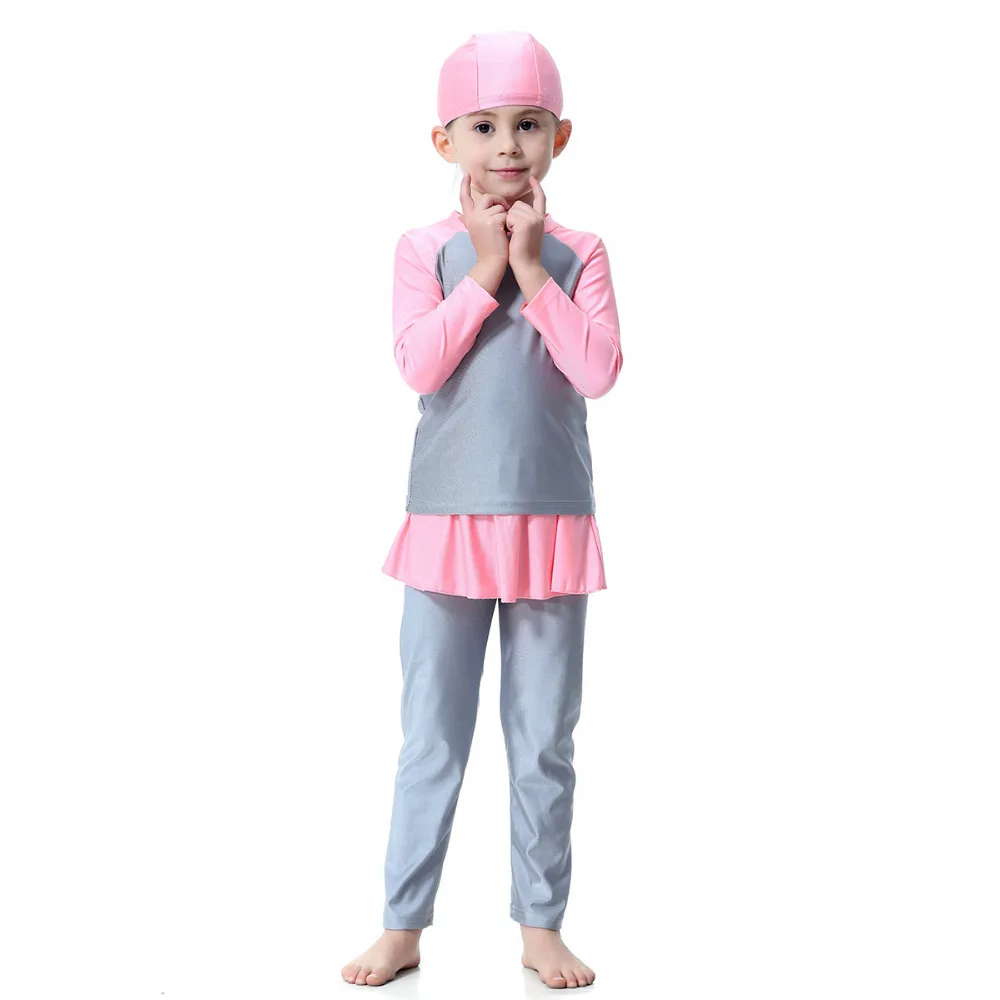 2020 милые Исламская одежда для плавания девочек Длинные рукава Детский