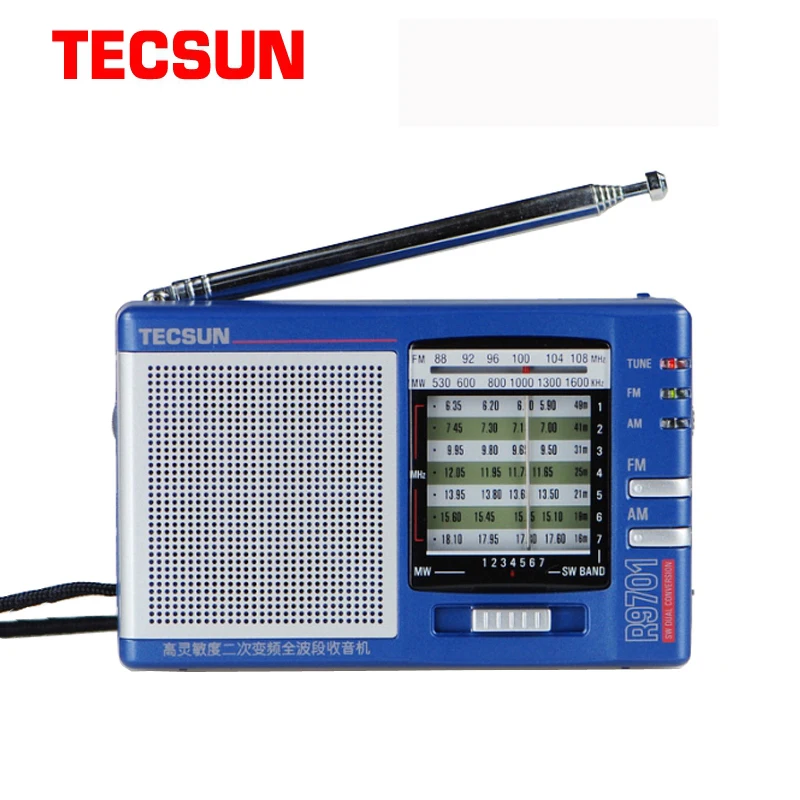 TECSUN R 9701 радио FM/MW/SW многополосные радиоприемник Dual Conversion Kit с внешней антенной Y4377A