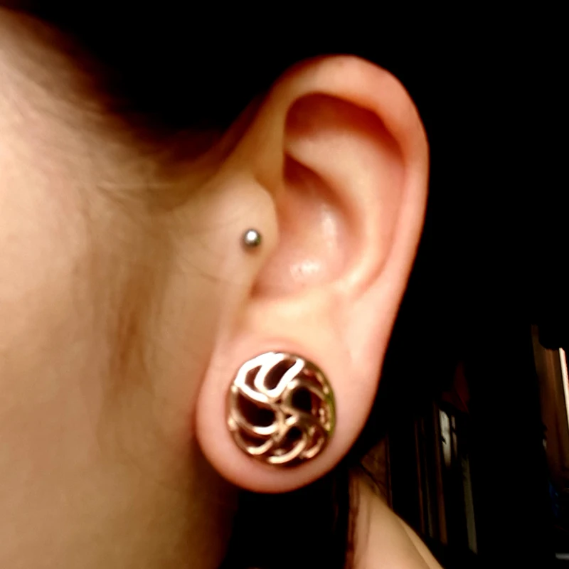 Новая мода 316L хирургическая сталь вырез дизайн ушной Туннель Вилки шаблоны, расширитель, удлинитель конус пирсинг ювелирные изделия для тела 00G-1"