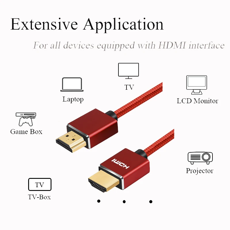 Shuliancable Высокоскоростной 1080P HDMI кабель 1 4 Штекерный позолоченный штекер для Apple TV