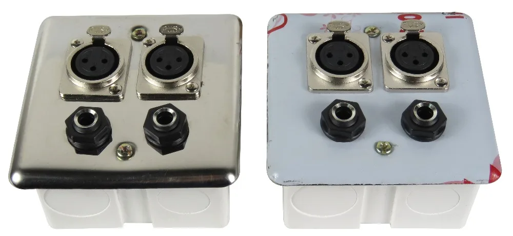 STARAUDIO SWP-4001 Серебристая стальная настенная панель 2 XLR 3 Pin Female ports и 2 1/" 6,35 мм гнезда