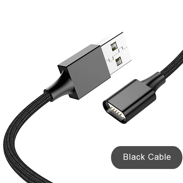 only black cable NOHON Магнитный зарядный шнур, кабель для синхронизации данных, 8 Pin, для iPhone X 10, 8, 7, 6, 5 Plus, для iPad Mini, IOS 9, 10, 11, кабель для зарядного устройства - Цвет: only black cable