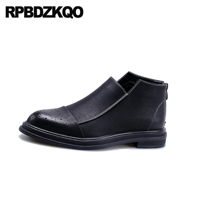 Мужские ботинки на молнии Черные Водонепроницаемые в британском стиле осень