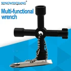 Черный фитиль для ключей с аксессуарами, квадратный треугольный шлейф, электрический шкаф, шкафчик лифта, сплав