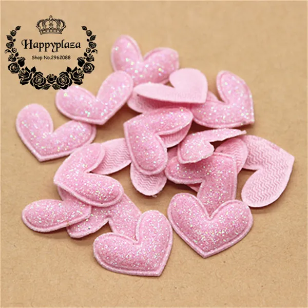 Pink 100pcs 100 шт Kawaii мягкие блестящие патчи с маленьким сердцем 2 см аппликации для одежды Швейные принадлежности "сделай сам" Ремесло Украшение - Цвет: Pink 100pcs
