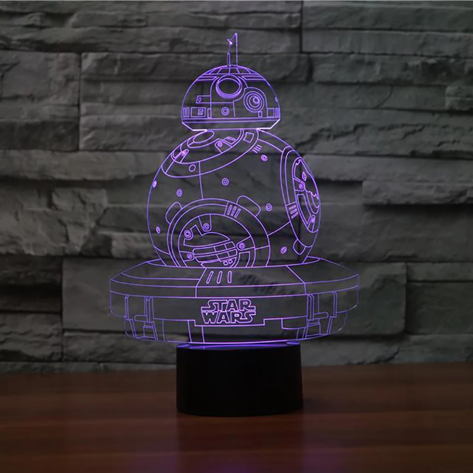 Звездные войны LED 3D ночные светильники креативный окружающий свет USB Настольная