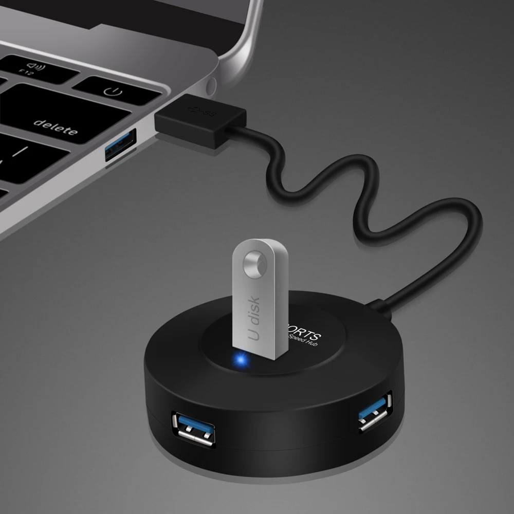 Внешний концентратор Usb 3,0, 4 порта, портативный Разветвитель USB с портом питания для компьютера, ПК, ноутбука, аксессуары, концентратор USB 3,0