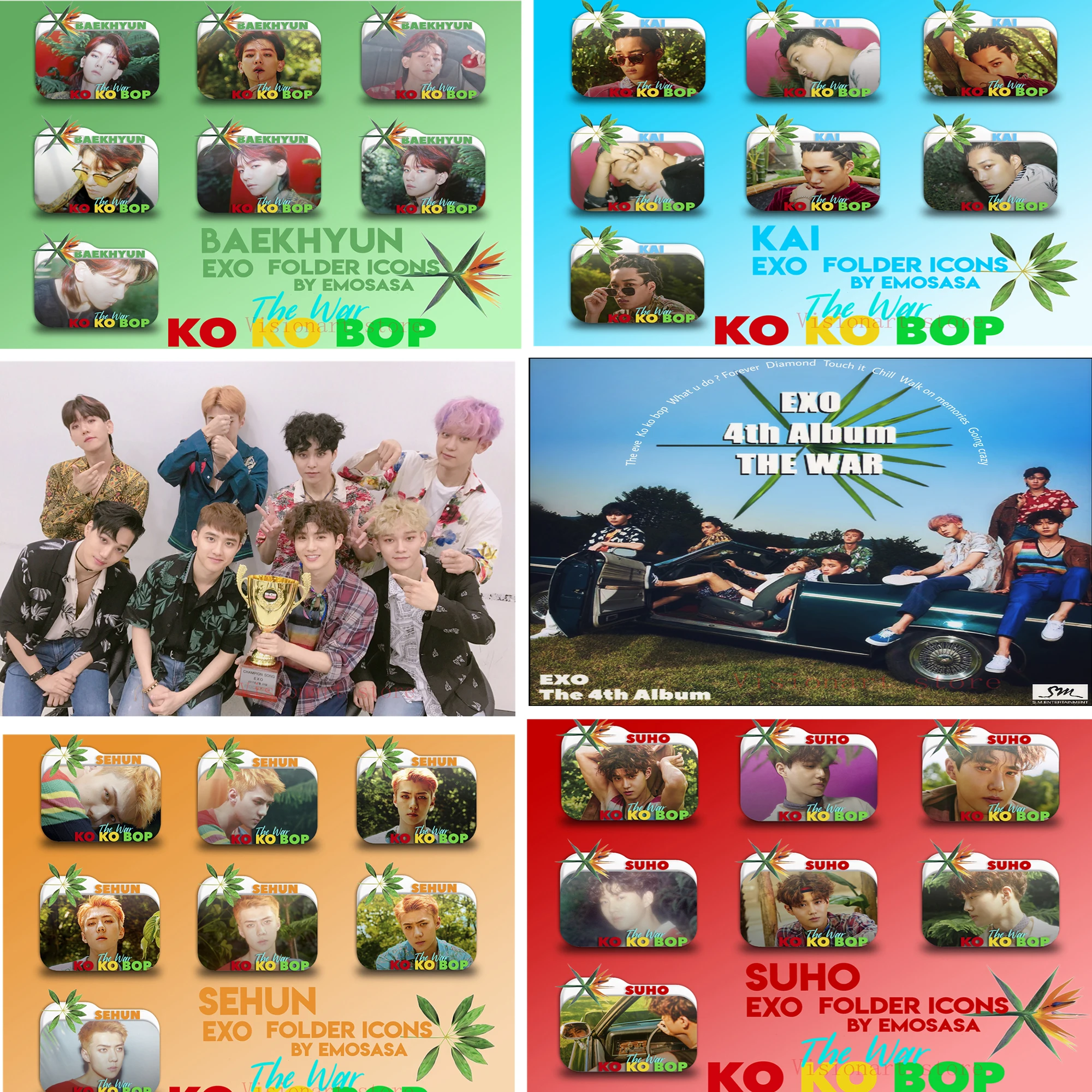 EXO KOKOBOP плакаты четкое изображение настенные Стикеры для домашнего декора