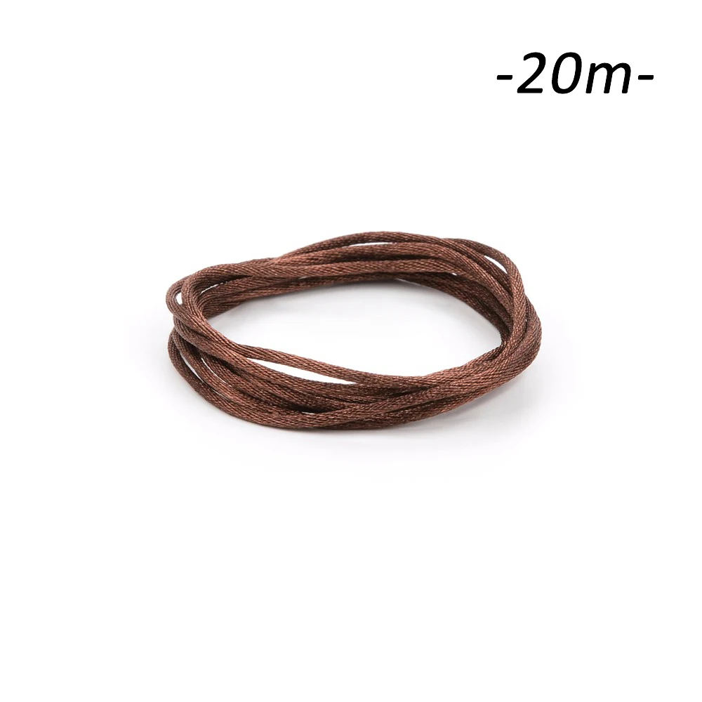 chocolate 20 м/лот, нейлоновый шнур для прорезывания зубов, ожерелье, для изготовления сатиновых шнуров, соска, зажим, цепочка, аксессуар, веревка, игрушка для прорезывания зубов, сделай сам - Цвет: chocolate