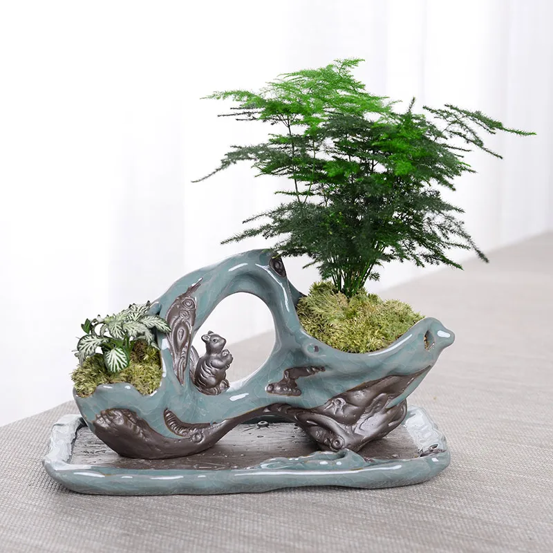 Креативные растения в стиле Дзен горшки для цветов керамический цветочный