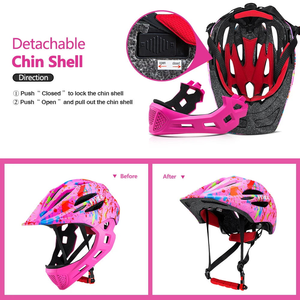 Велосипедный шлем Ftiier Pro со съемными светодиодами для мальчиков и девочек защита