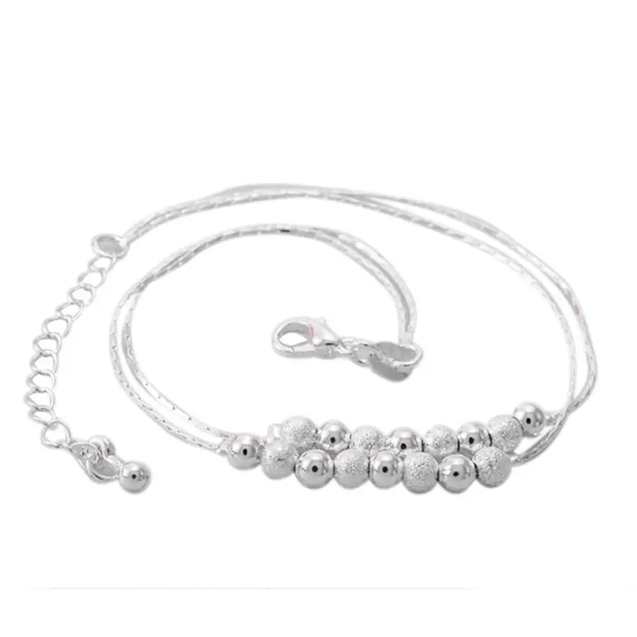 Браслеты на ногу цветные браслеты щиколотку украшенные матовыми бусинами Gussy Life