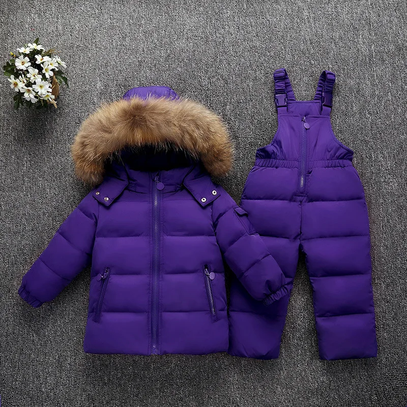 Dulce Amor Kid Down Jacket Set Baby Boys Girls Clothes Winter Warm Thick Hooded Duck Jacket+Romper 2Pcs Suit Outerwear | Детская одежда