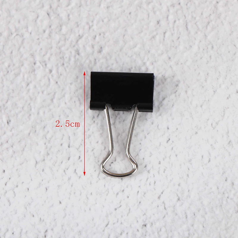 

12Pcs/lot 15mm Black Metal Binder Clips Notes File Letter Paper Clip Photo Binding Stationery Accessories Office Supplies