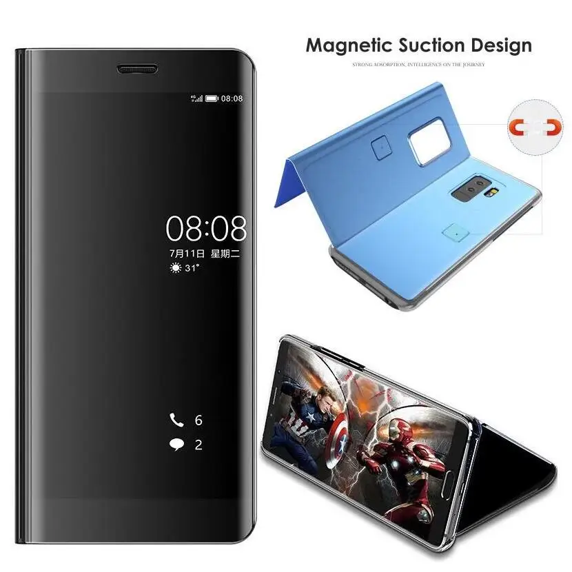 Смарт ясно mi rror вид Чехол для Redmi 4X5 плюс Note3 4 5A чехол Xiaomi 8 se 6 6x раскладные чехлы