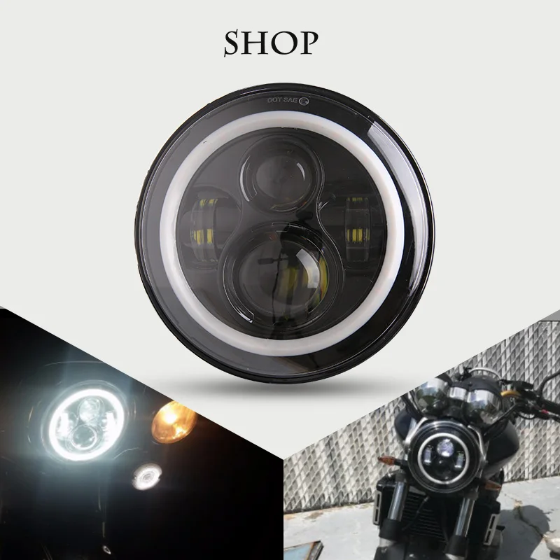 Аксессуары для мотоциклов 7 &quotсигнал поворота DRL Ангел глаз фары двигатель Softail