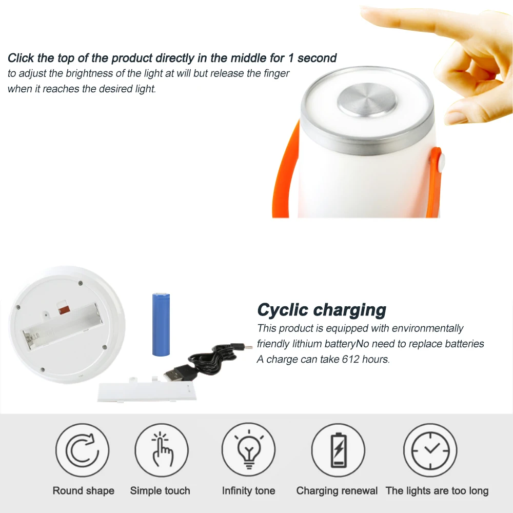 Портативный ночник с USB аварийный Настольный светильник для кемпинга