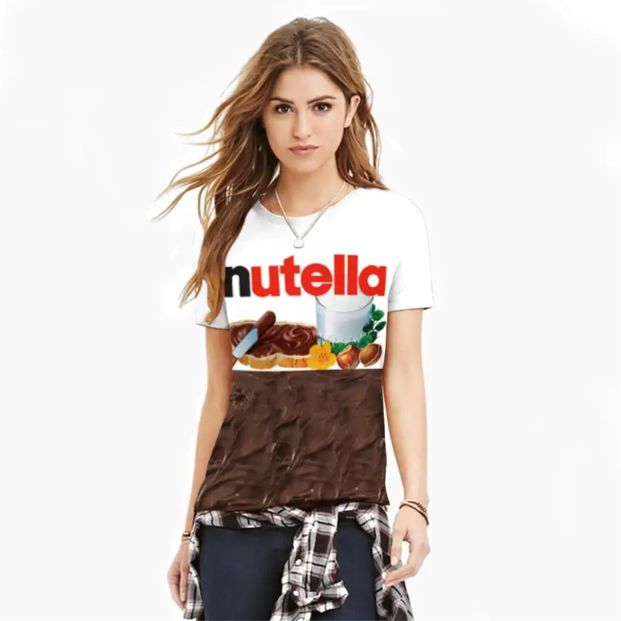 3D футболка Nutella Spoof Fun Life как еда шоколад соус смешные футболки наряды топы новый