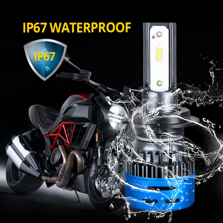 Светодиодные фары для мотоцикла H4 Bombaillas лампы 12V 6500k 3000k Hi/lo Led HS1 H7 H1 Автомобильная